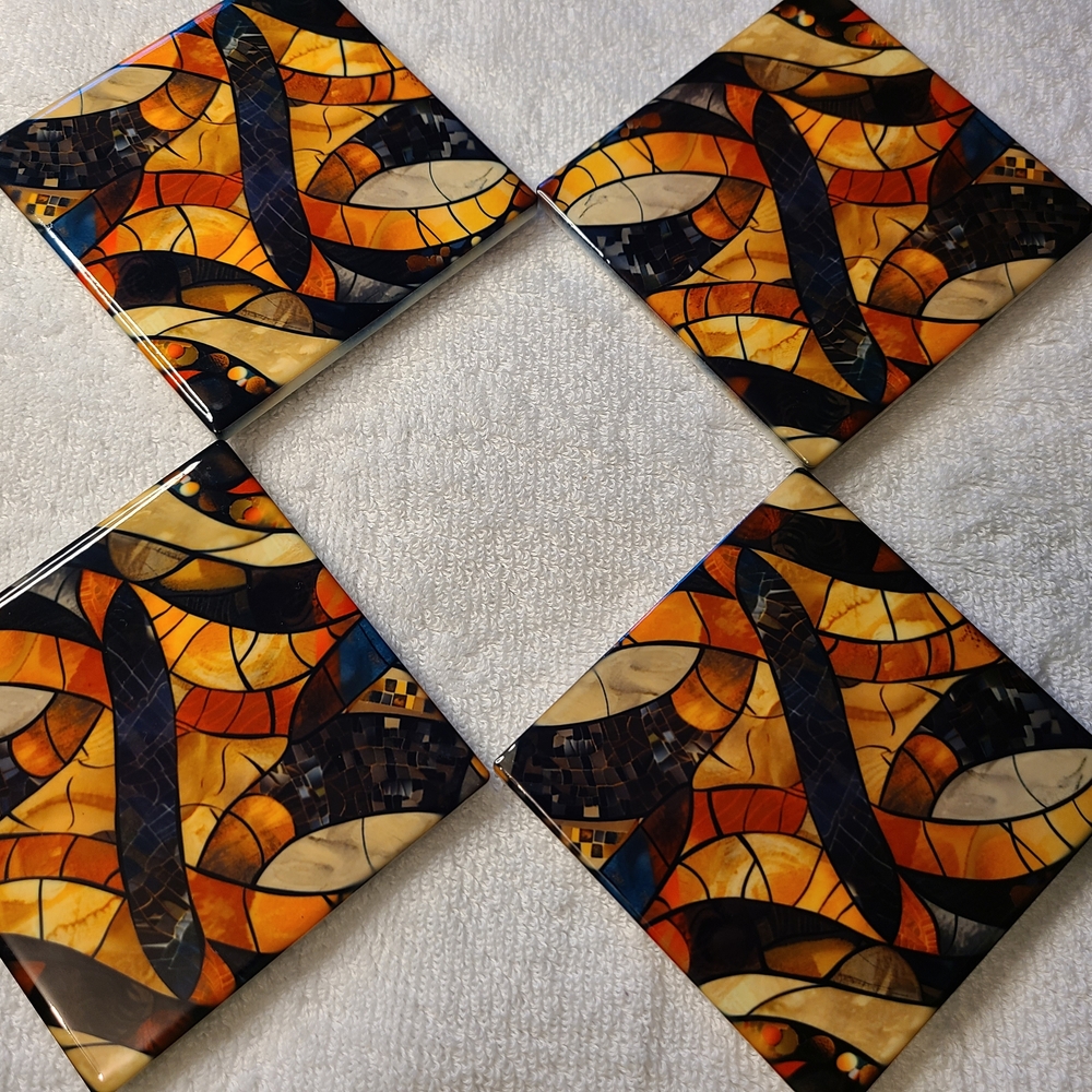 Abstract Mosaic Coasters Set